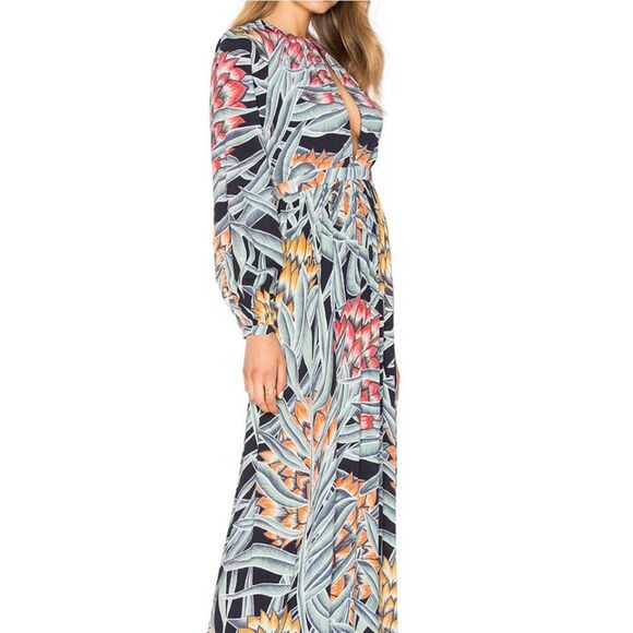 Mara Hoffman Herbarium Tropical Keyhole Maxi Dress in Charcoal Size 8 - Picture 4 of 16